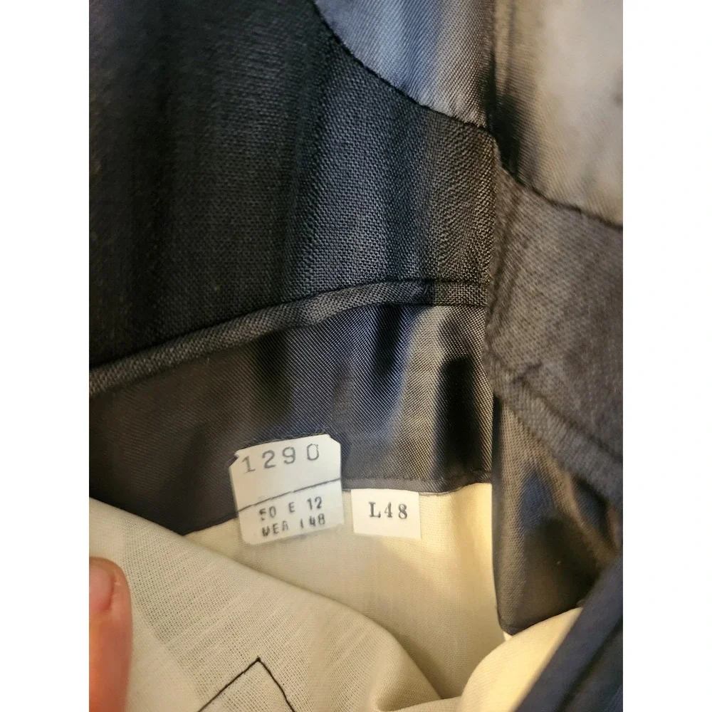 Dario Di Napoli Suit Jacket Mens 48L Gray Polyester Wool Stripe‎ Big & Tall USA